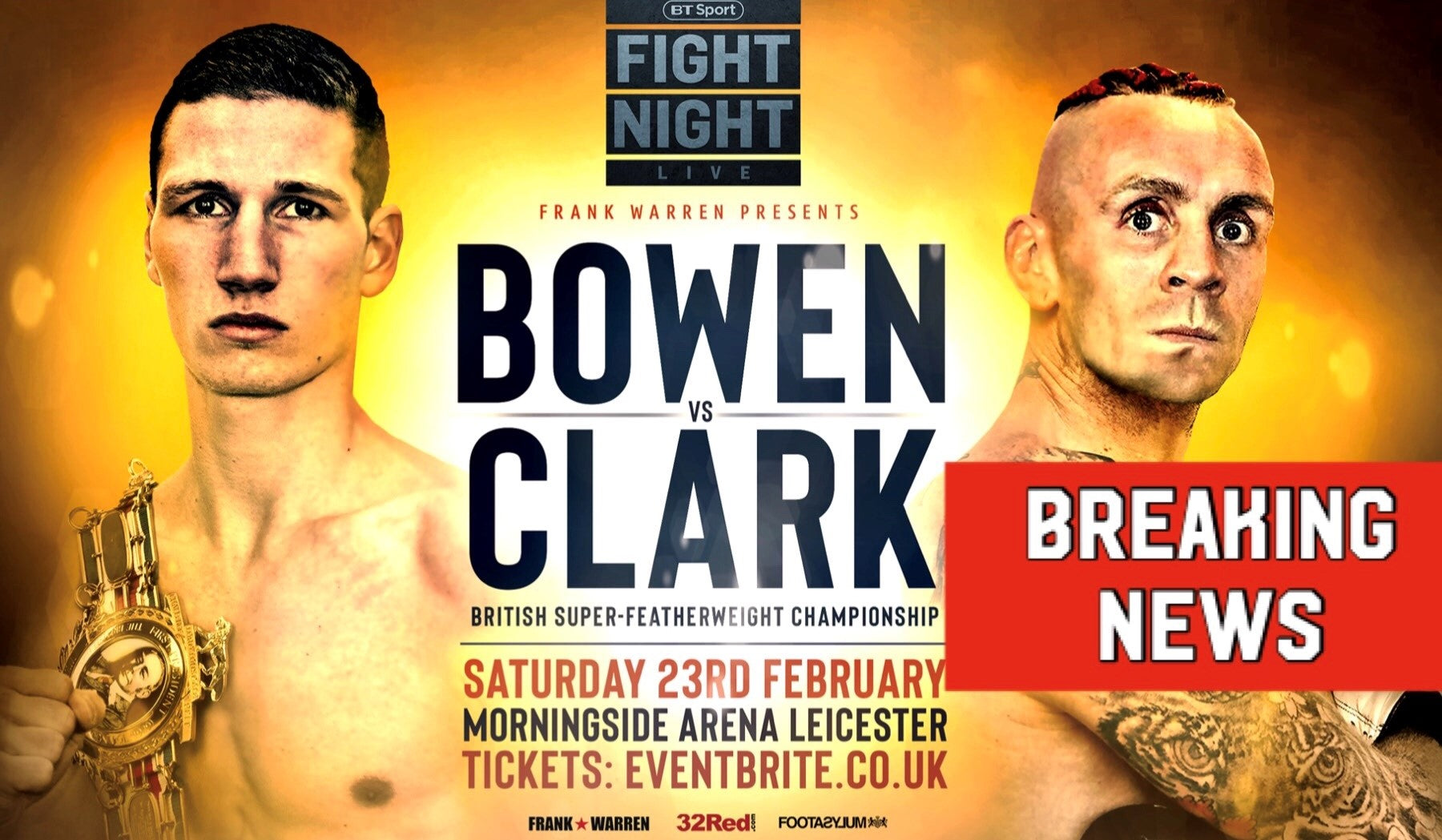 Bowen-Clark British Title Bust Up Lands In Leicester On February 23Rd