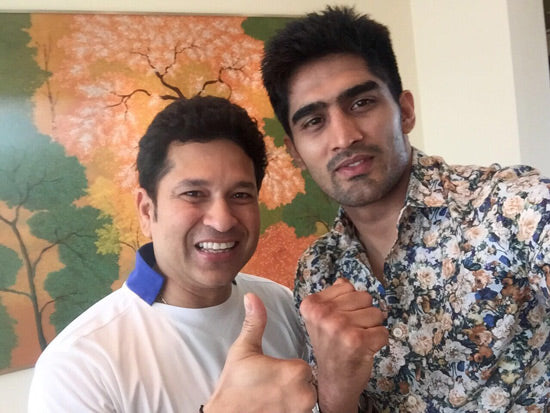 Vijender Singh meets Sachin Tendulkar