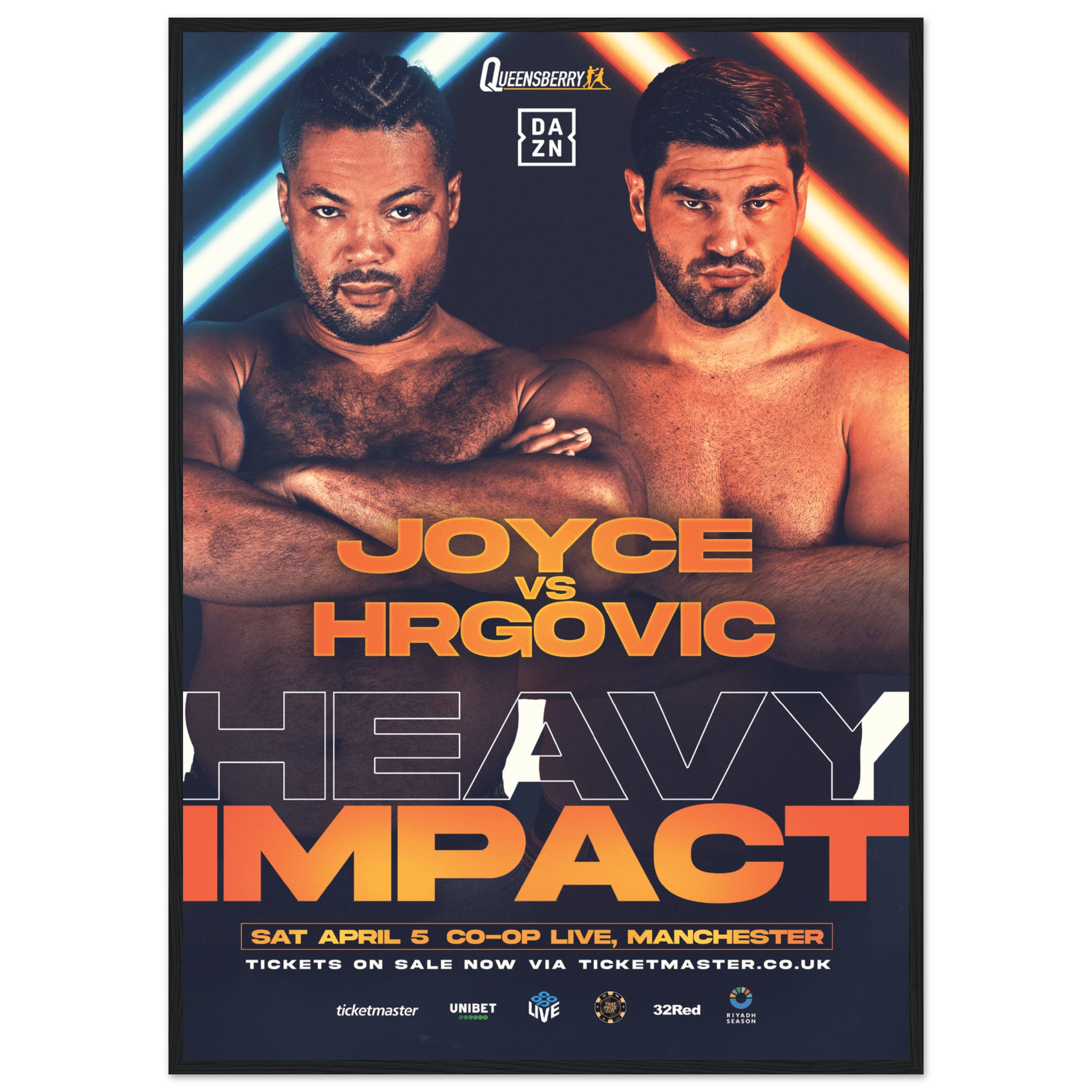 Joe Joyce vs Filip Hrgovic - Framed Fight Night Official Poster - Queensberry