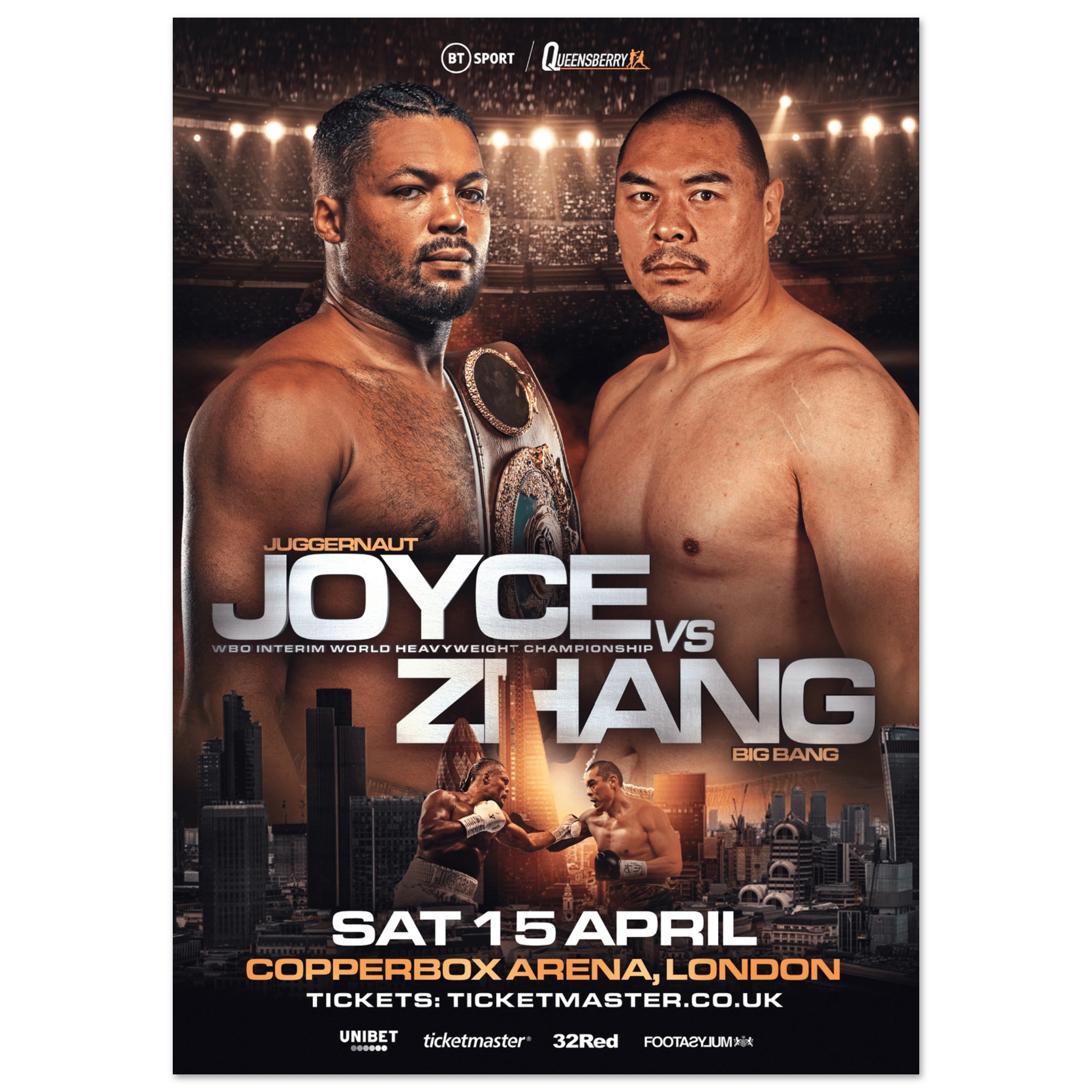 Joe Joyce vs Zhilei Zhang - Fight Night Official Poster - Queensberry