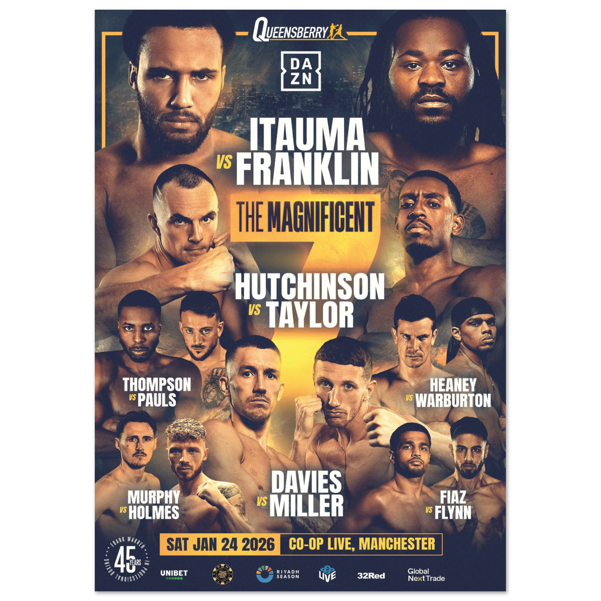 Moses Itauma vs Jermaine Franklin Jr - Fight Night Official Poster - Queensberry