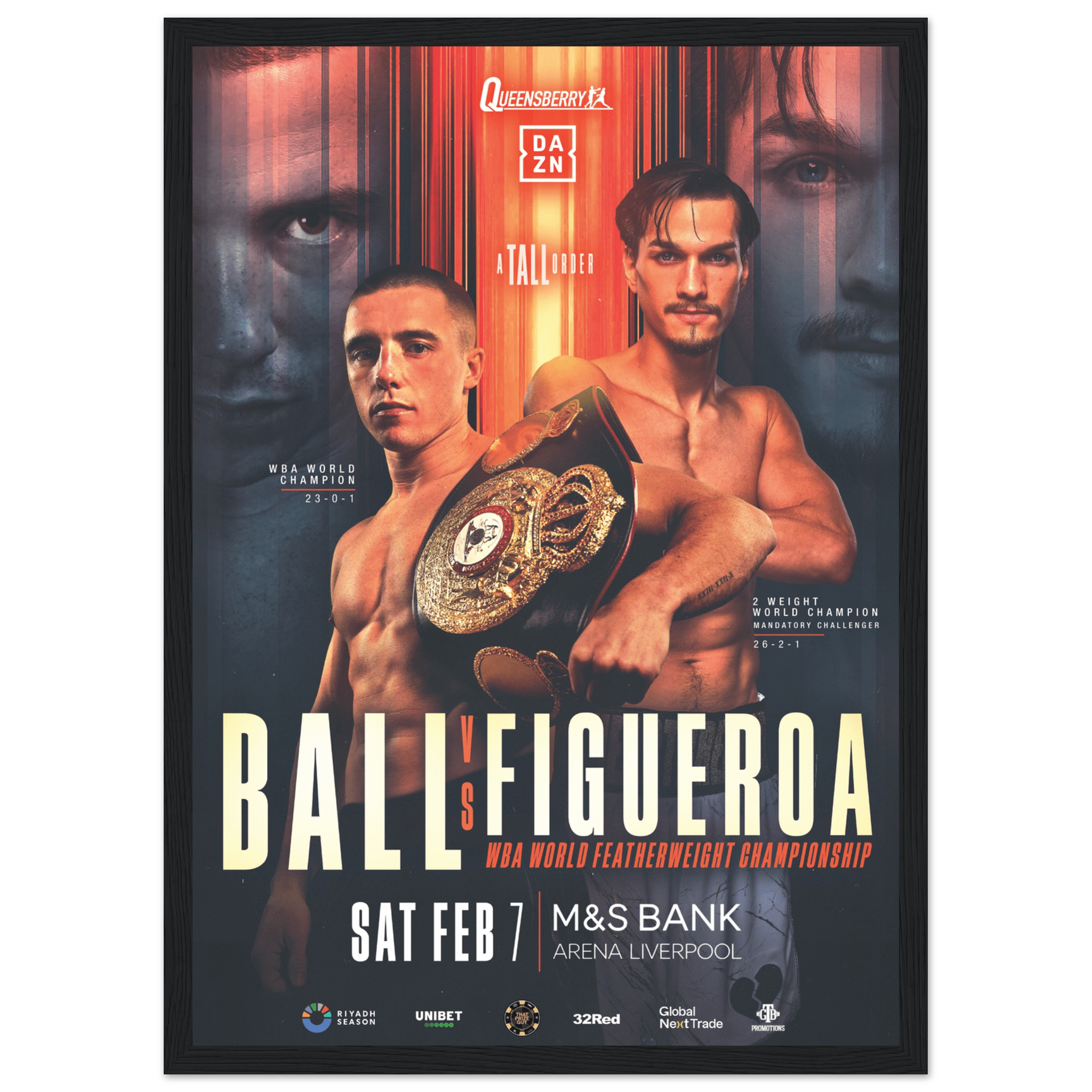 Nick Ball vs Brandon Figueroa - Framed Fight Night Official Poster - Queensberry
