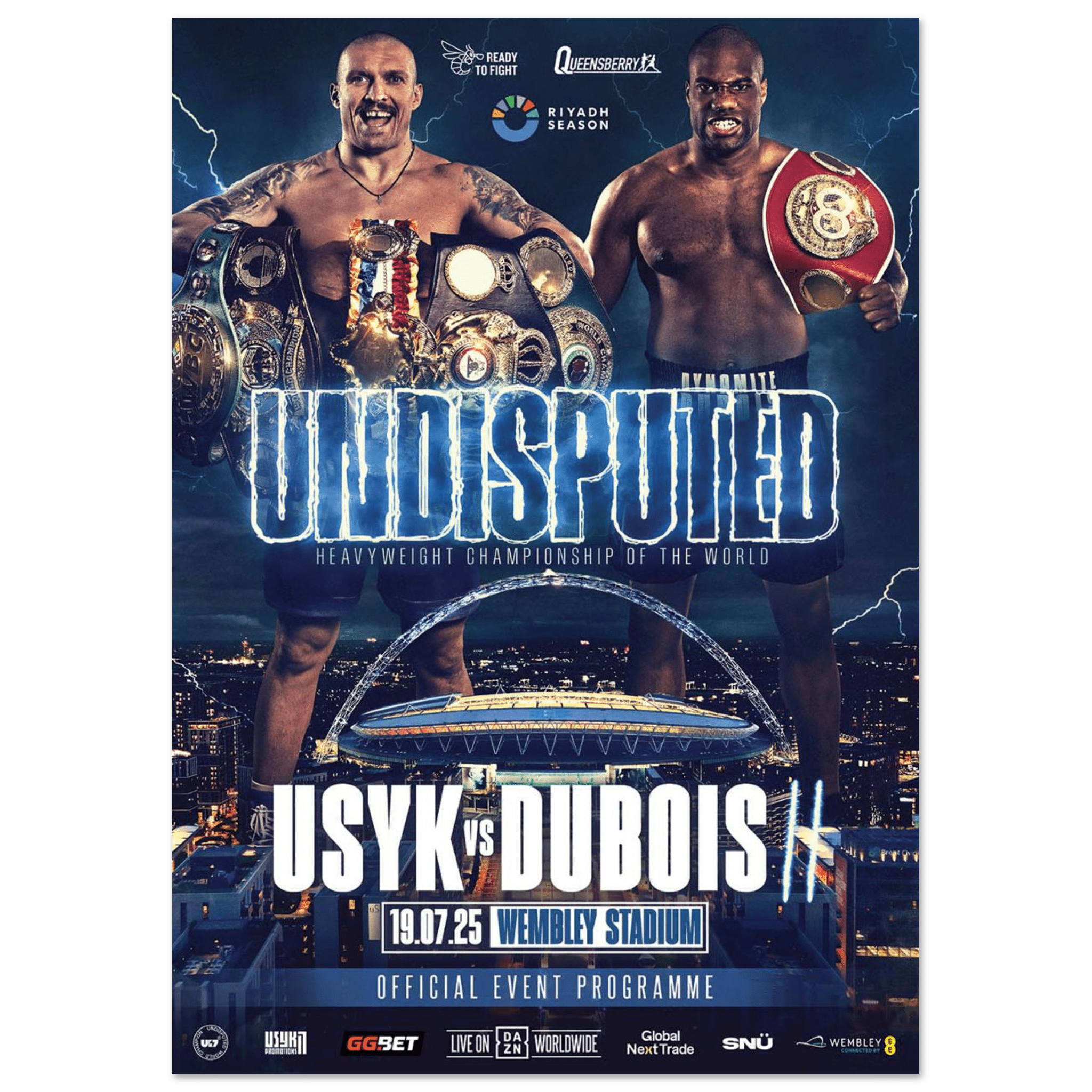 Oleksandr Usyk vs Daniel Dubois II - Fight Night Official Poster - Queensberry