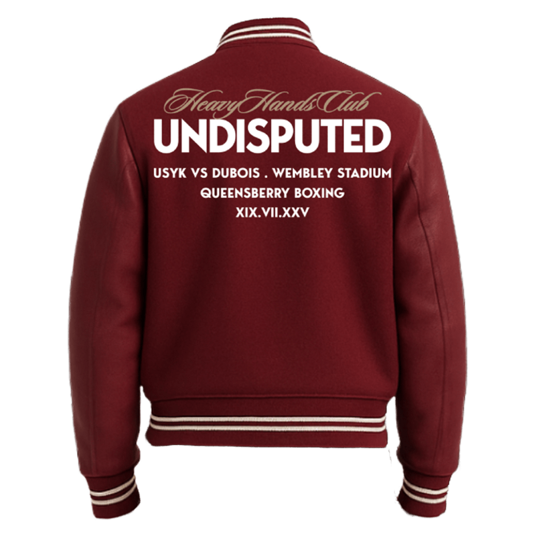 Premium UNDISPUTED Bomber Jacket In Burgundy - Queensberry
