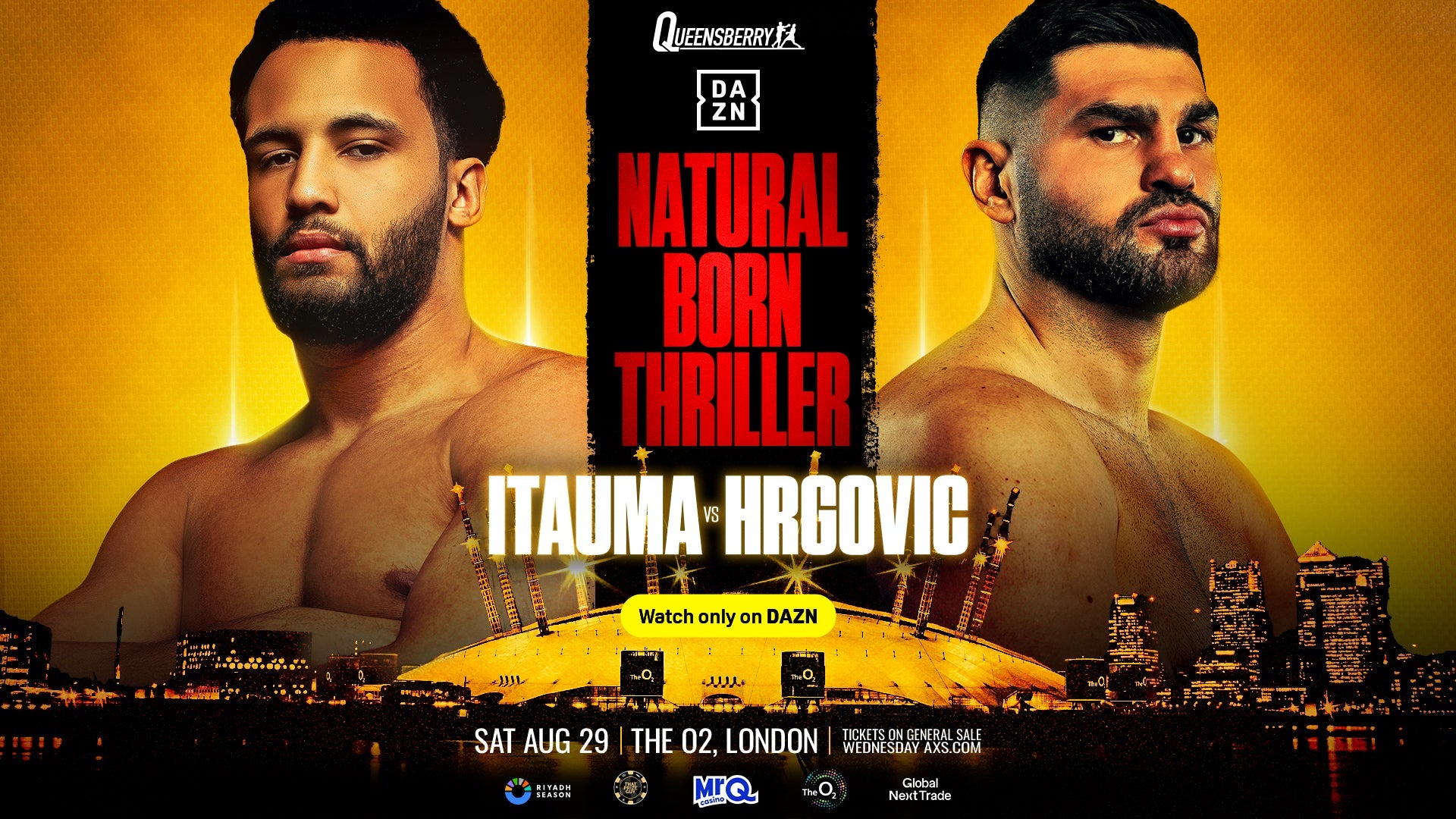 ITAUMA V HRGOVIC SET FOR THE O2 ON AUGUST 29