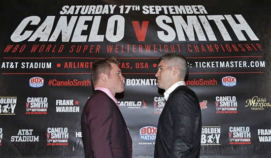 Canelo Alvarez And Liam Smith Meet Face-To-Face At London Press Conference - Queensberry