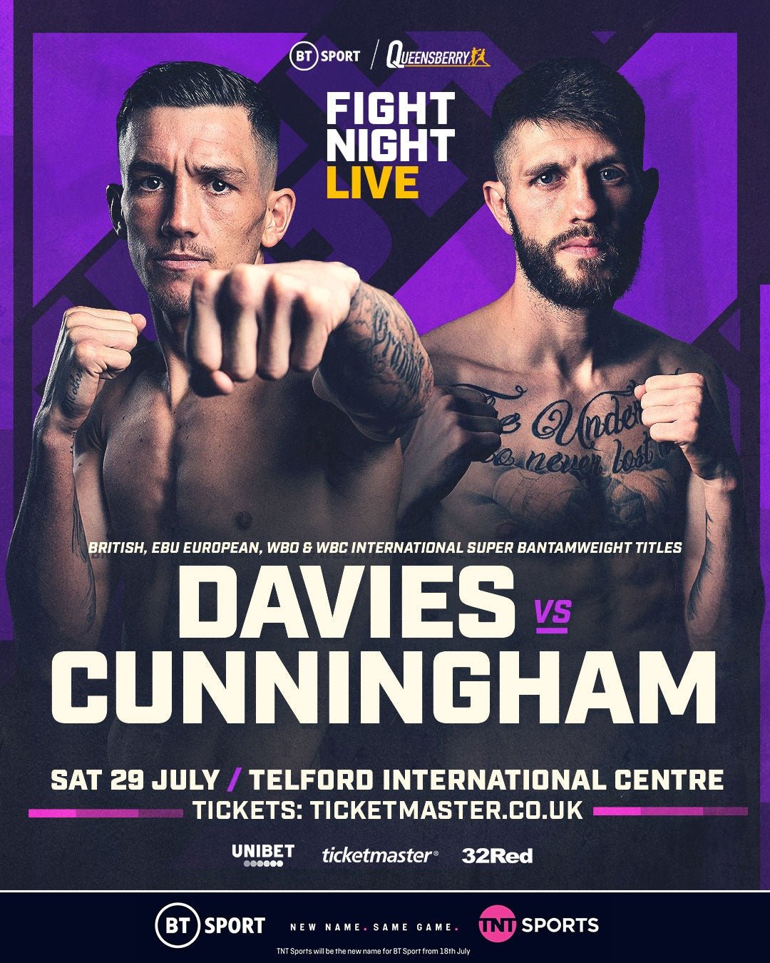Davies Vs Cunningham Set For 29 July Telford Clash - Queensberry