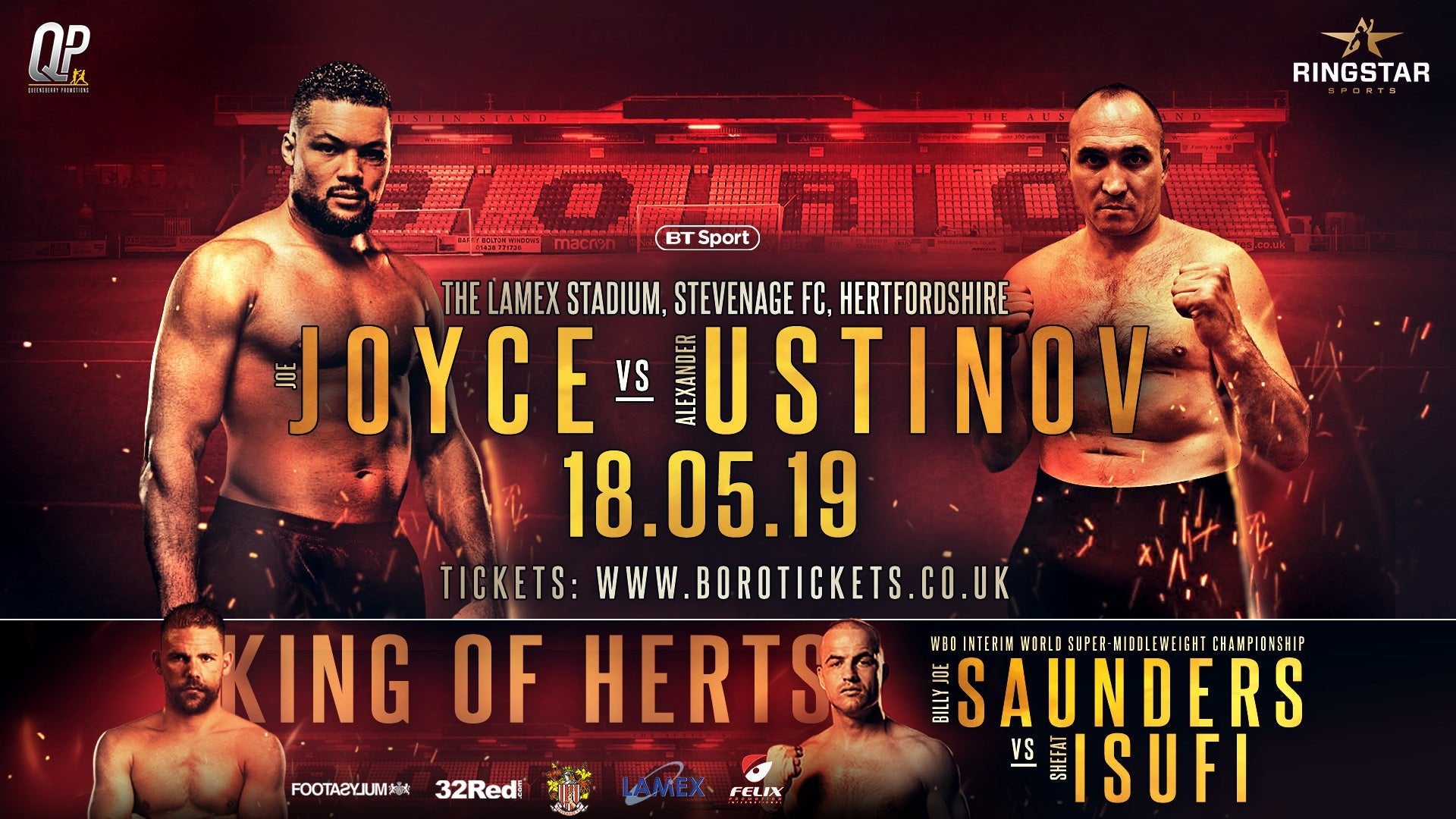 Joyce Takes On A Giant At Stevenage - Queensberry