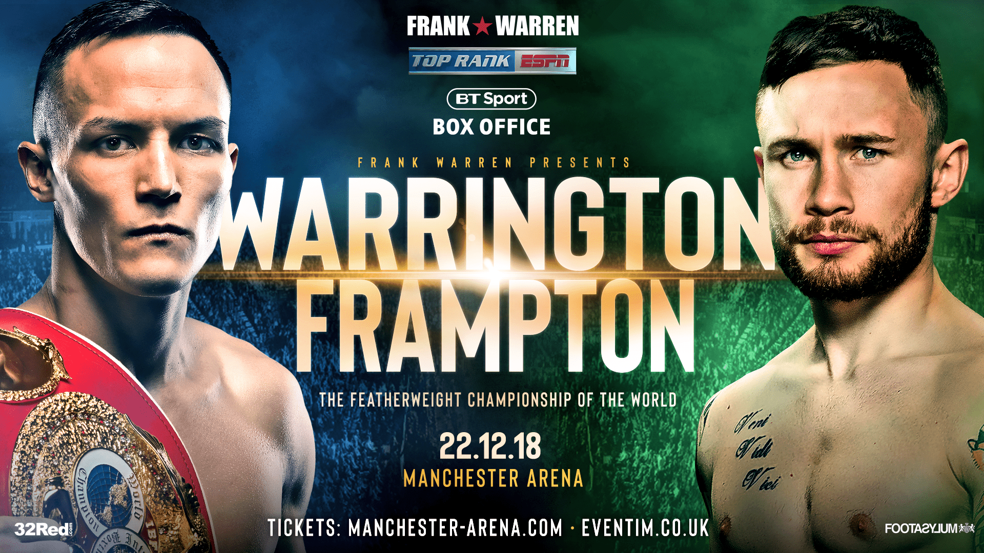 Warrington V Frampton World Title Showdown Lands On Espn - Queensberry