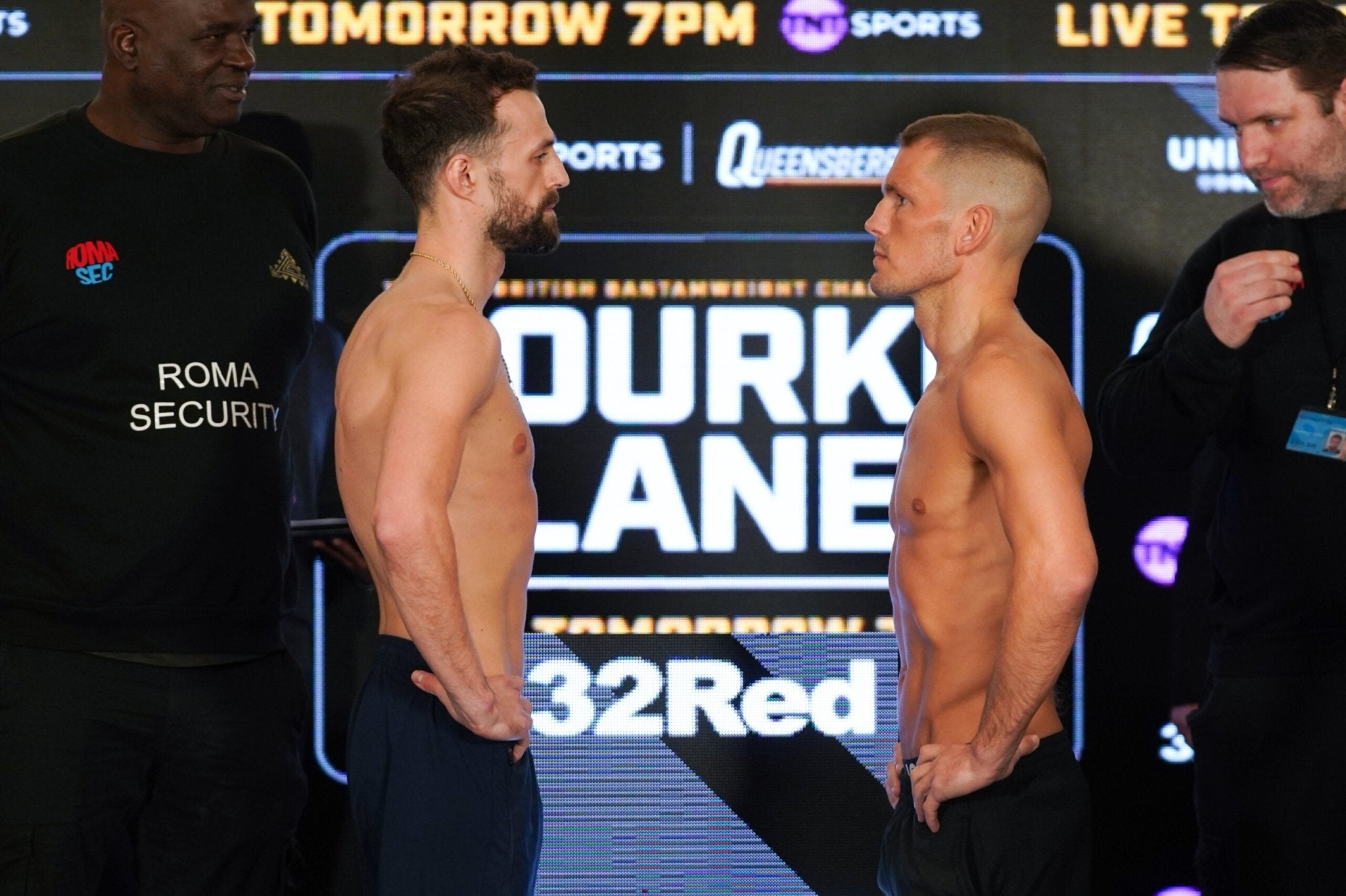 Weights From The Bourke Vs Lane Weigh-In - Queensberry