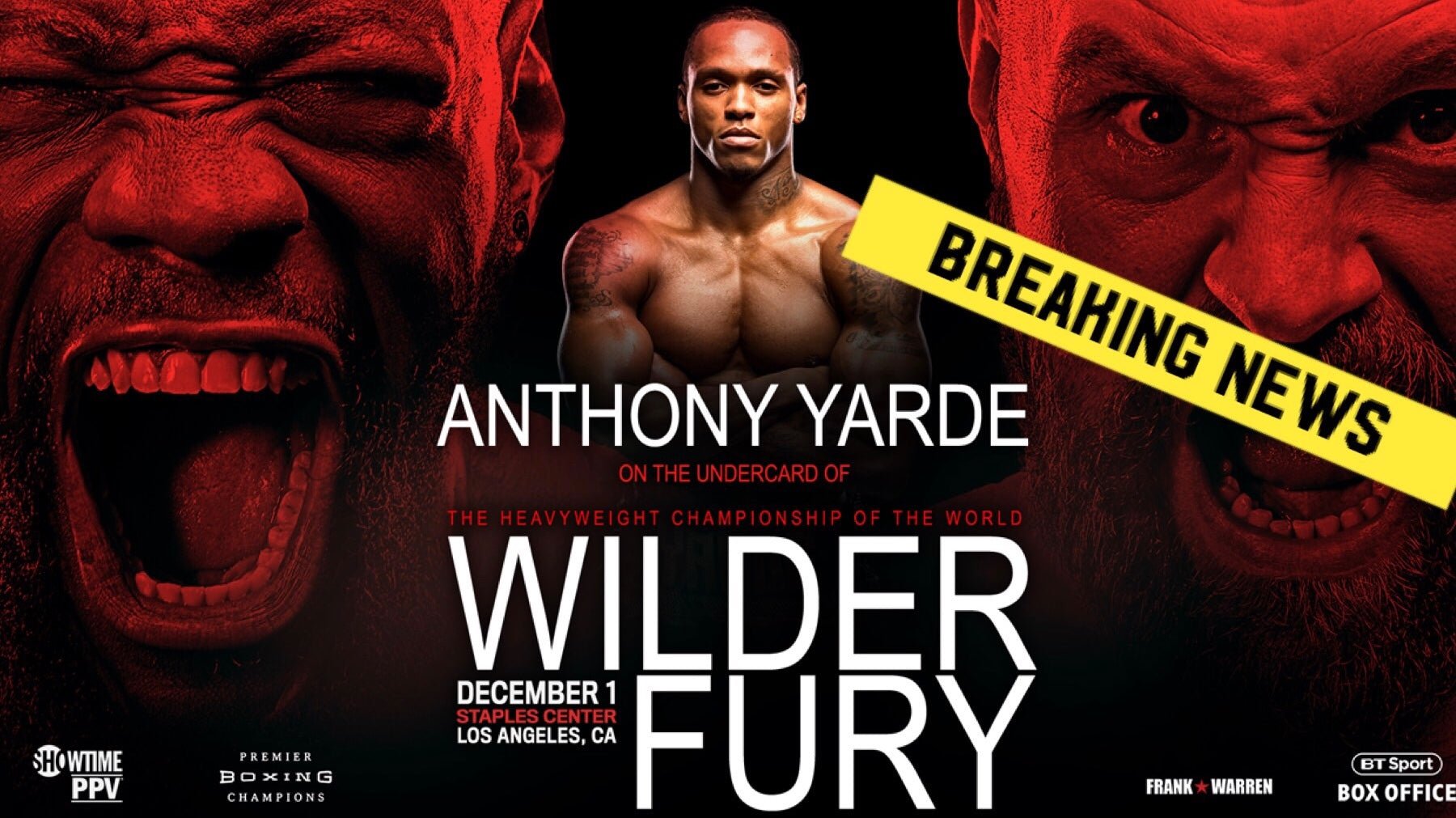 Yarde Lands Spot On Wilder-Fury December 1St Blockbuster - Queensberry