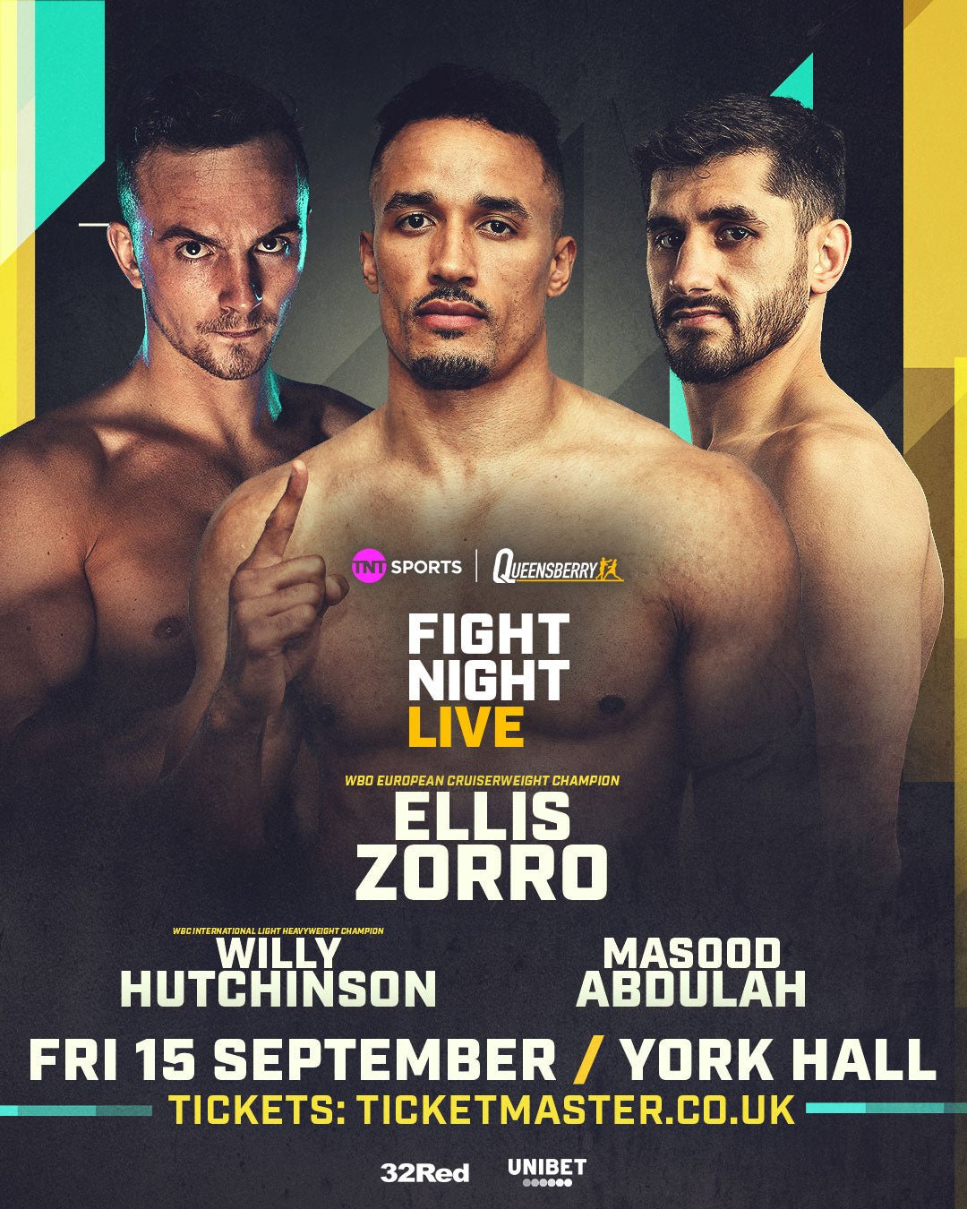 Zorro And Hutchinson Double-Up At York Hall, 15 Sept - Queensberry