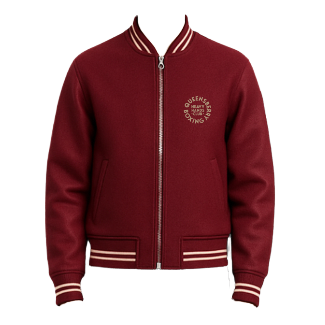 Premium UNDISPUTED Bomber Jacket In Burgundy