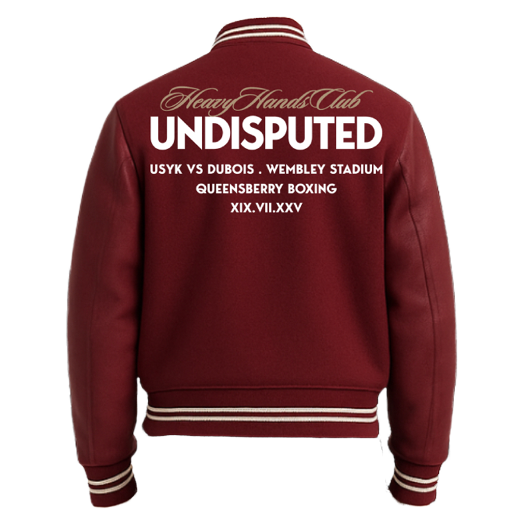 Premium UNDISPUTED Bomber Jacket In Burgundy