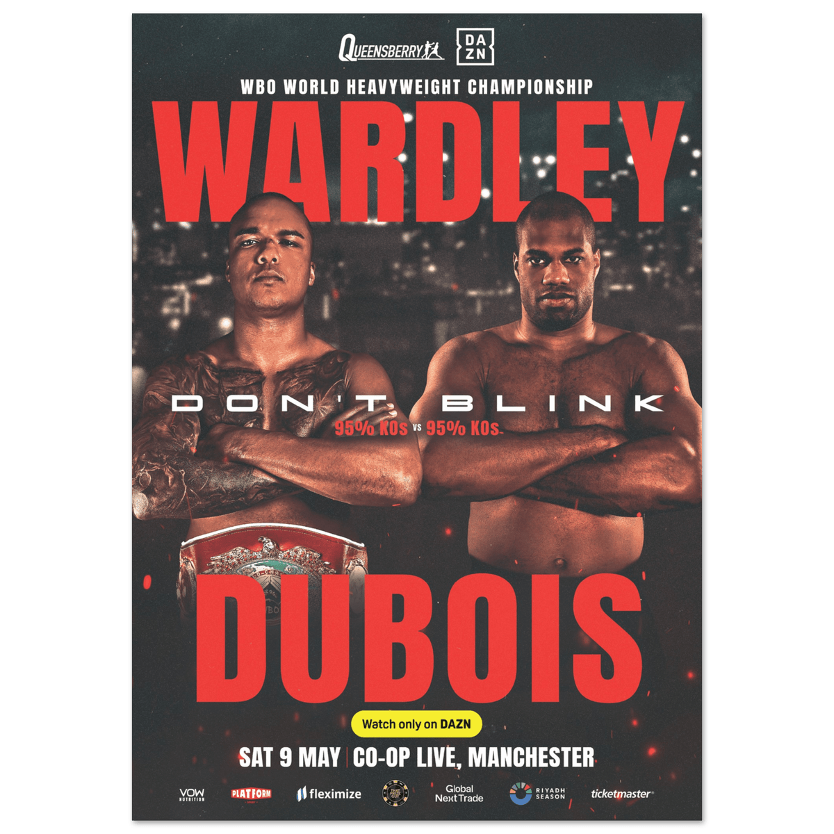 Fabio Wardley vs Daniel Dubois - Fight Night Official Poster - A1 (59.4 x  84.1 cm)
