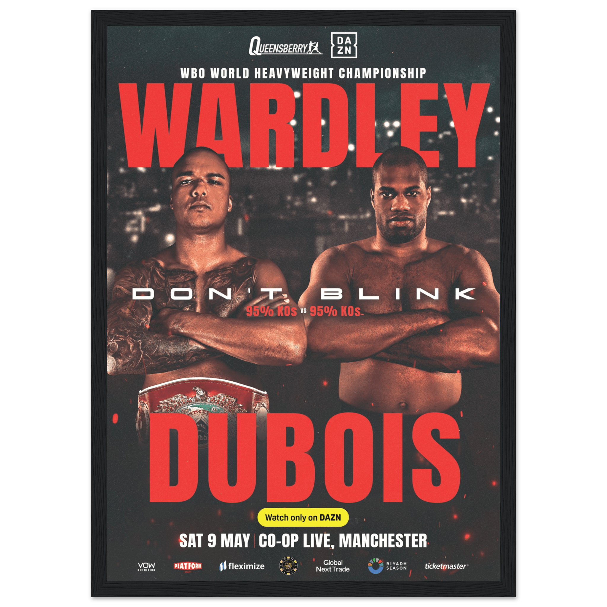 Fabio Wardley vs Daniel Dubois - Framed Fight Night Official Poster - Queensberry