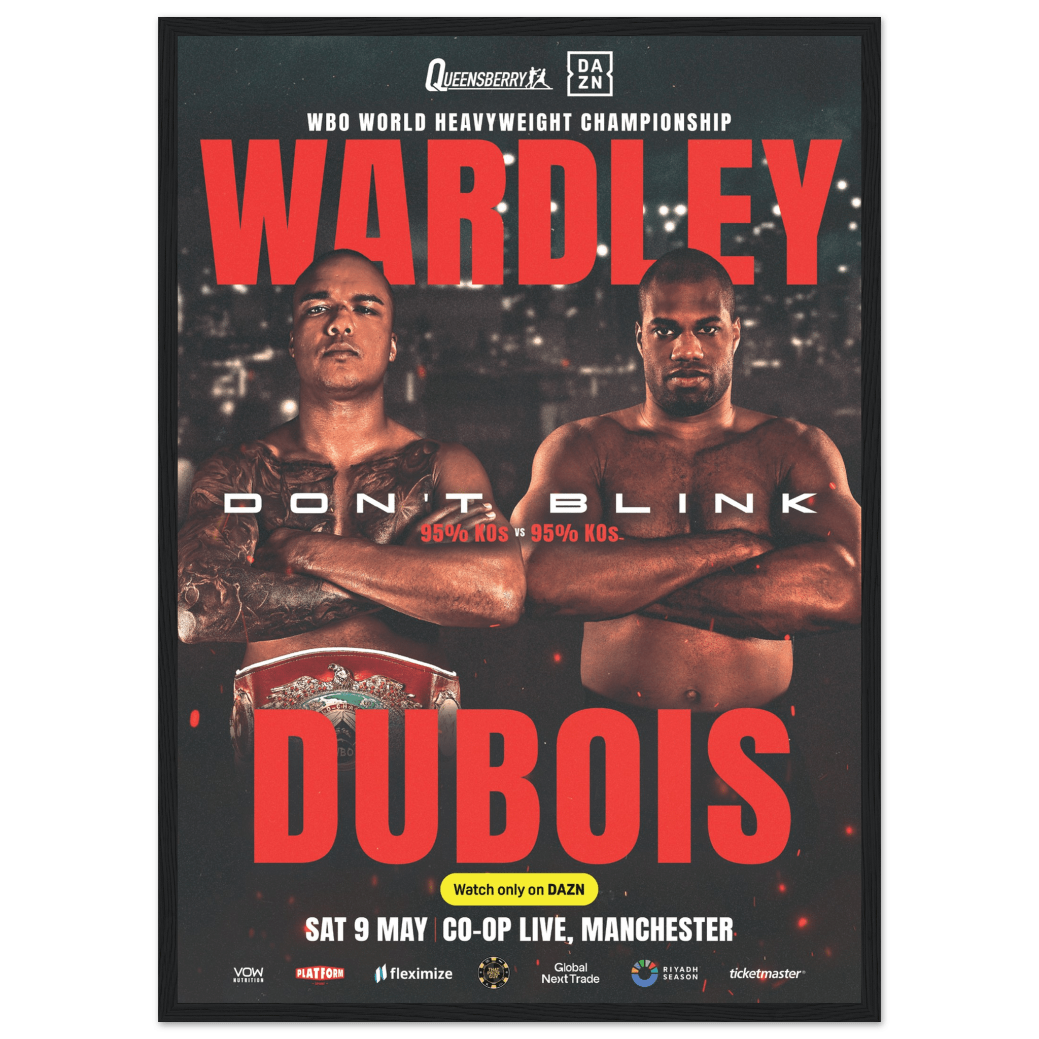 Fabio Wardley vs Daniel Dubois - Framed Fight Night Official Poster - Queensberry