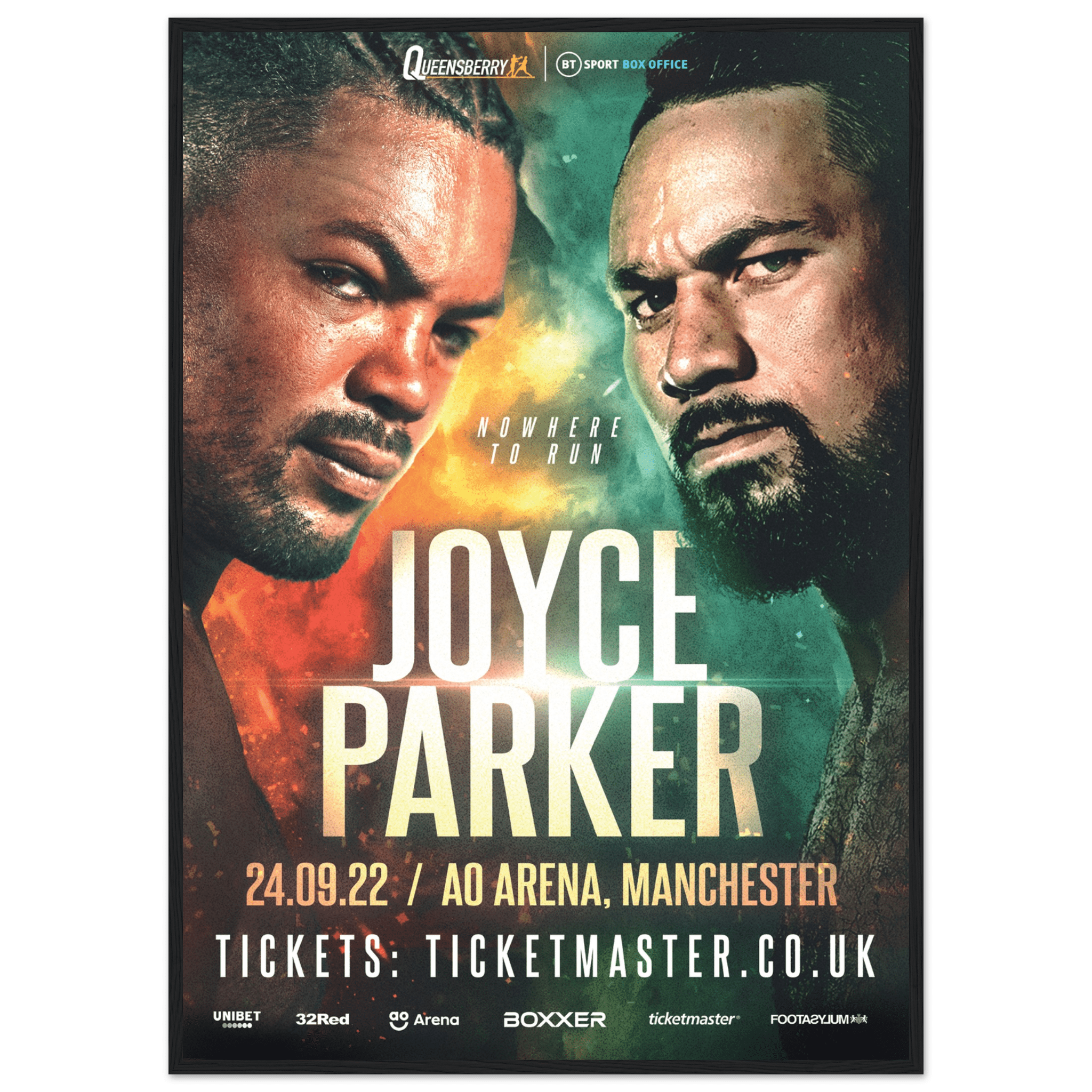 Joe Joyce vs Joseph Parker - Framed Fight Night Official Poster - Queensberry