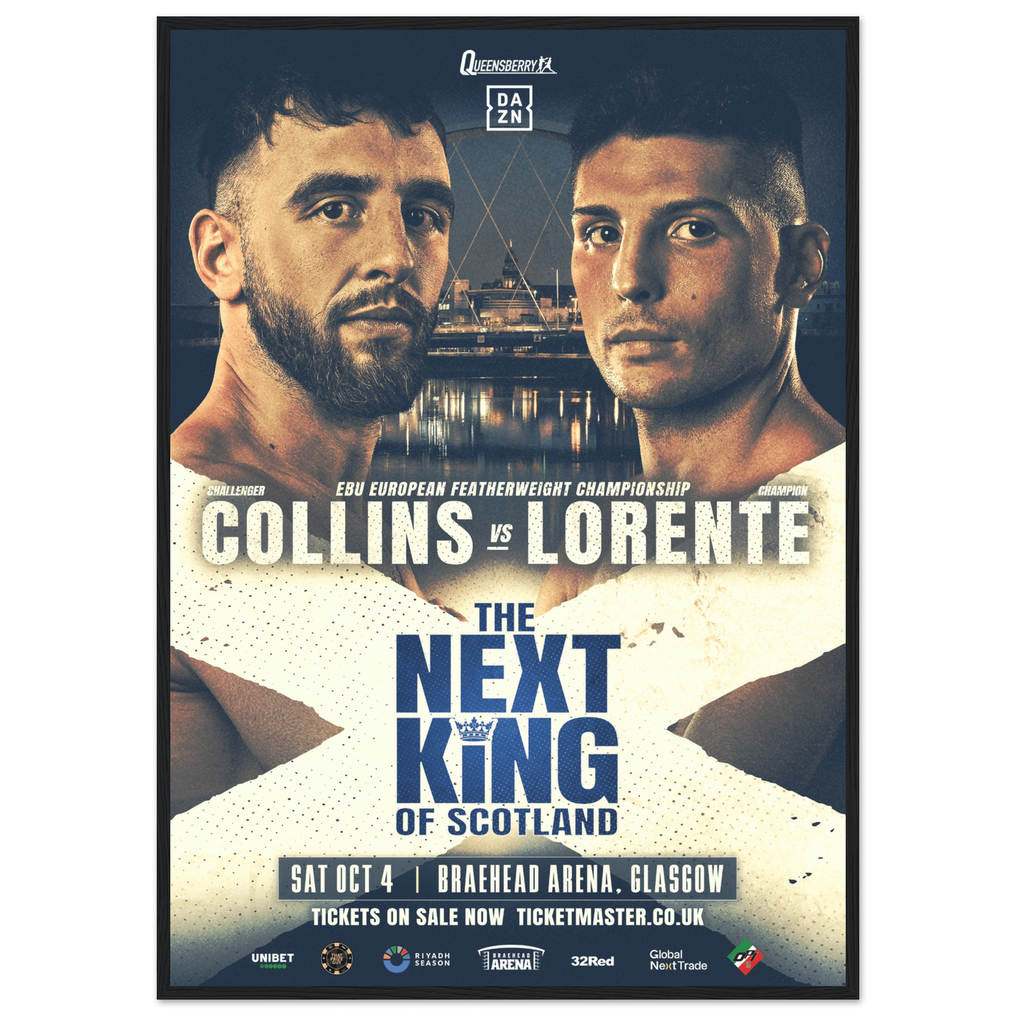 Nathaniel Collins vs Cristobal Lorente - Framed Fight Night Official Poster - Queensberry