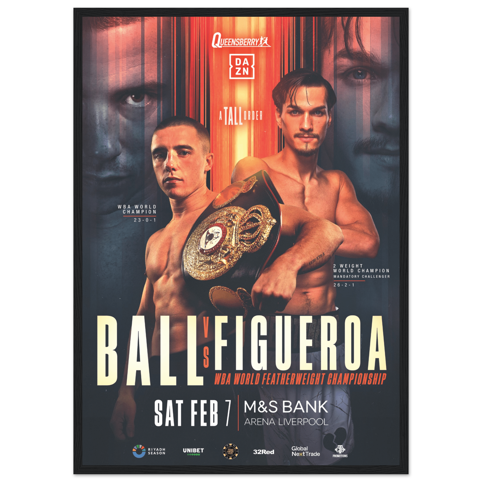 Nick Ball vs Brandon Figueroa - Framed Fight Night Official Poster - Queensberry