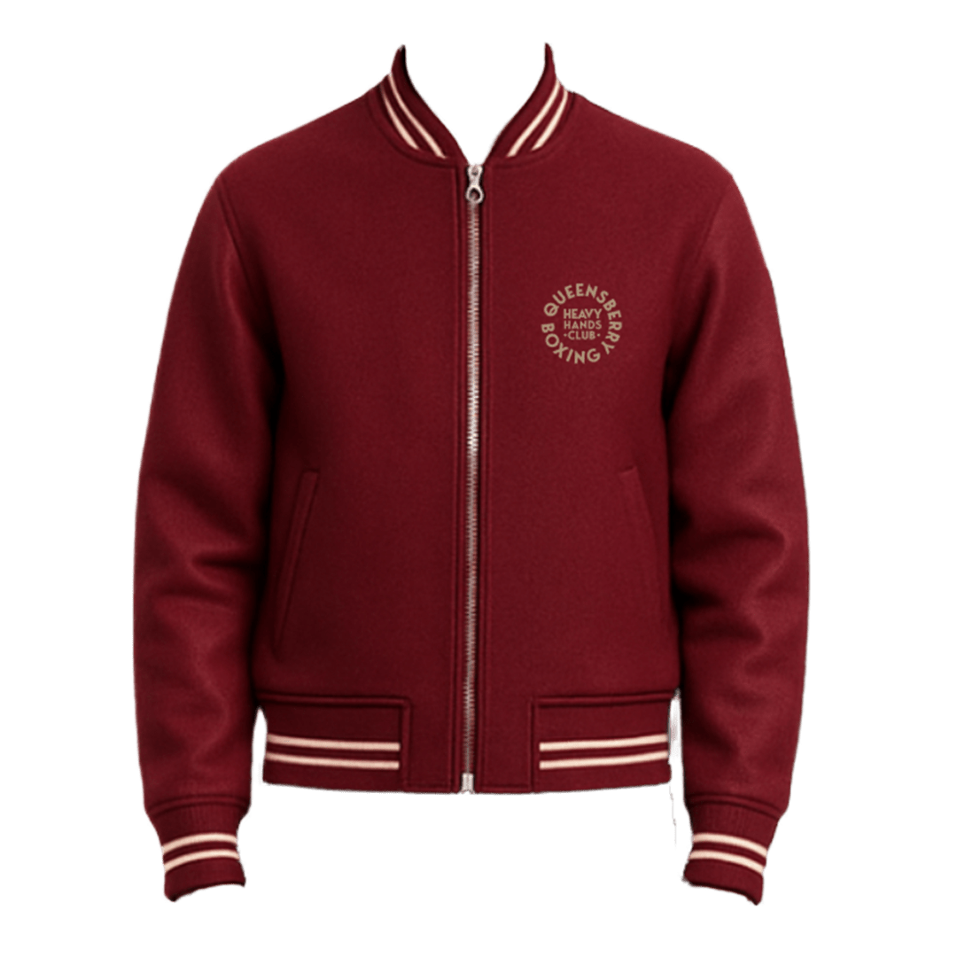 Premium UNDISPUTED Bomber Jacket In Burgundy - Queensberry