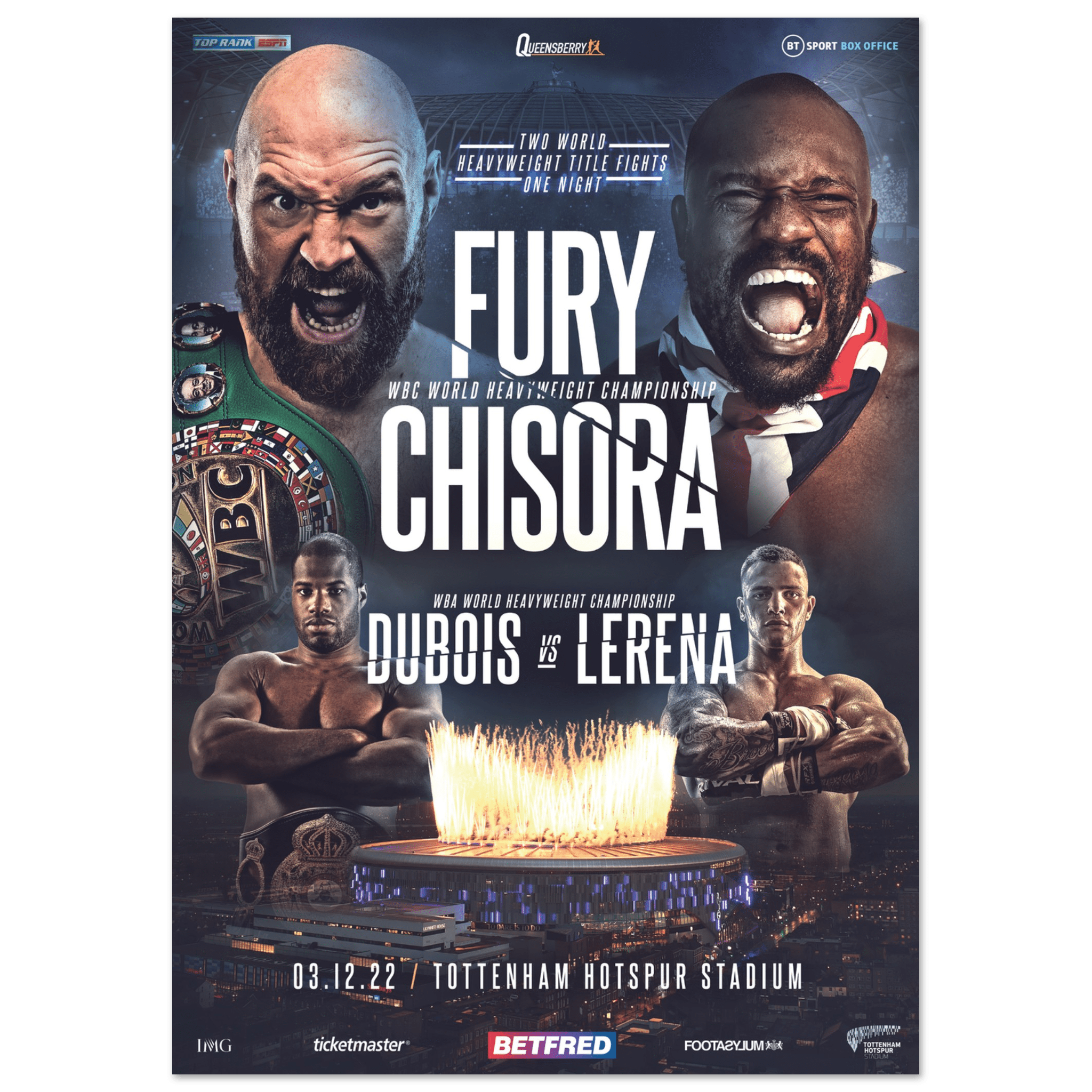 Tyson Fury vs Derek Chisora - Fight Night Official Poster - Queensberry