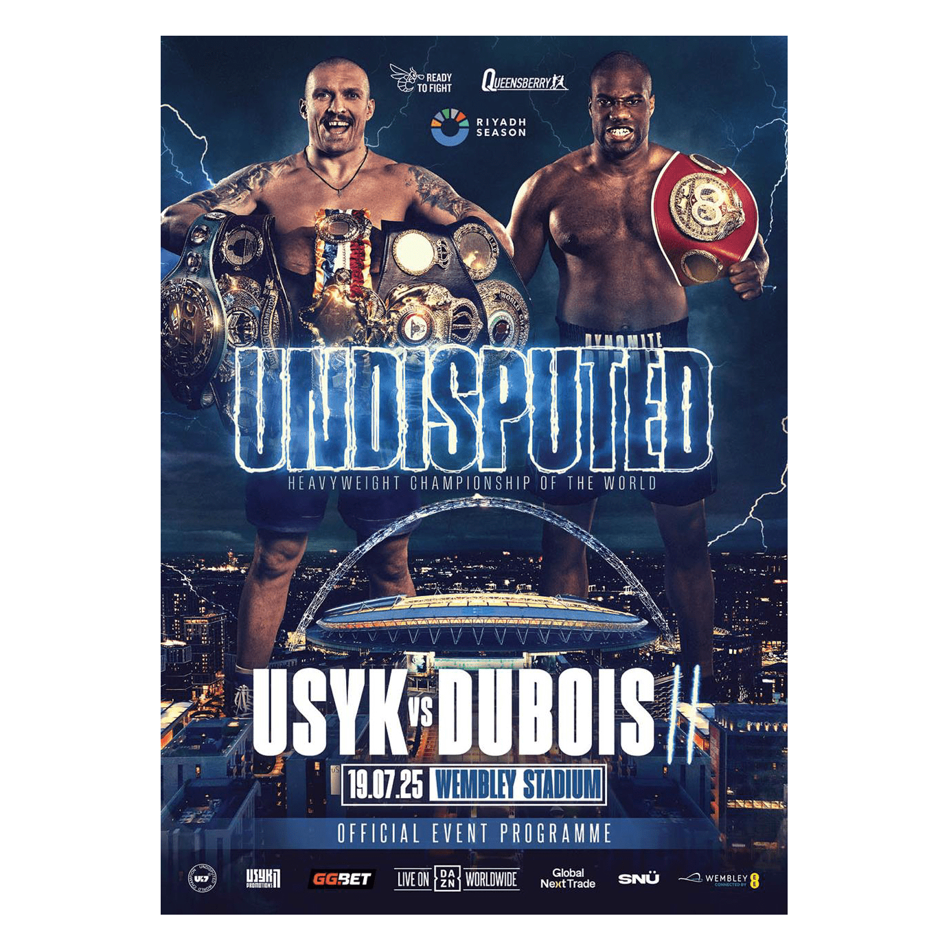 UNDISPUTED Official Fight Night Programme - Queensberry