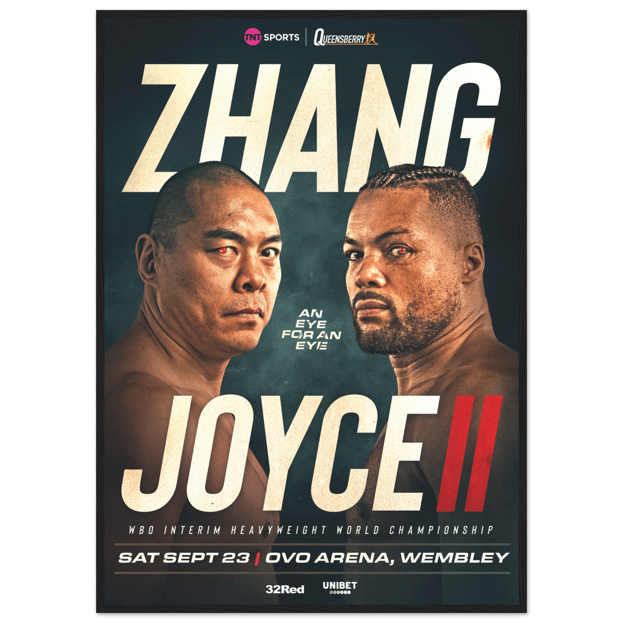 Zhilei Zhang vs Joe Joyce II - Framed Fight Night Official Poster - Queensberry